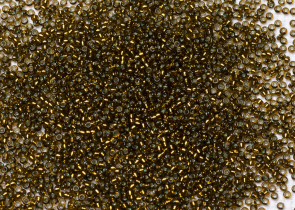 Бисер Япония MIYUKI Seed Beads 15/0 100г 1421 окрашенный золотая оливка серебряная линия внутри — фото 1