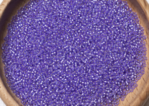 Бисер Япония MIYUKI Seed Beads 15/0 100г 1654 окрашенный фиолетовый полуматовый серебряная линия внутри — фото 5