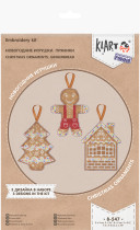 " Klart" набор для вышивания 8- 547 " Новогодние игрушки. Пряники" 8 х 10 см — фото 2