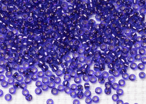 Бисер Япония MIYUKI Seed Beads 15/0 100г 1446 окрашенный красный фиолетовый серебряная линия внутри — фото 2