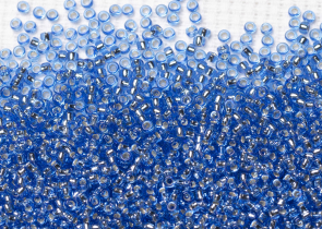 Бисер Япония MIYUKI Seed Beads 15/0 100г 0019 сапфир серебряная линия внутри — фото 2