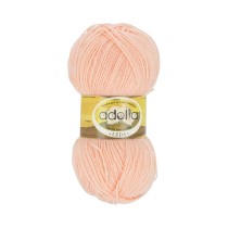 Пряжа ADELIA " LEDA" 99% акрил, 1% люрекс 5 * 100 г 340 м №204 персиковый. Цена за упаковку 5 шт — фото 1