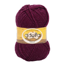 Пряжа ADELIA " NELLY" 70% шерсть, 30% акрил 5 * 100 г 100 м №28 т. фиолетовый. Цена за упаковку 5 шт — фото 1