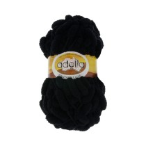 Пряжа ADELIA " FANTASY LUXE" 100% полиэстер 5 * 100 г 39 м №02 ЧЕРНЫЙ. Цена за упаковку 5 шт — фото 1