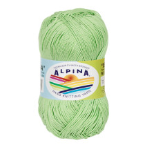 Пряжа ALPINA " XENIA" 100% мерсеризованный хлопок 10 * 50г 240 м №128 св. зелёный. Цена за упаковку 10 шт — фото 1