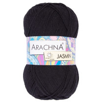 Пряжа ARACHNA "JASMIN" 80% хлопок, 20% полиэстер 5 * 100 г 250 м №115 черный. Цена за упаковку 5 шт — фото 1