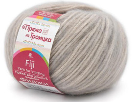 Пряжа из Троицка " Фиджи" 60% хлопок, 20% мериносовая шерсть, 20% акрил 5 * 50г 95 м №043 суровый лен. Цена за упаковку 5 шт — фото 1