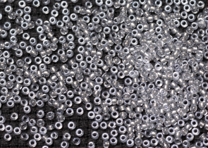 Бисер Япония MIYUKI Seed Beads 15/0 100г 1105 бледный кристалл игристый серая линия внутри — фото 2