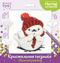 Кристальная ( алмазная) мозаика  " ФРЕЯ" ALBP- 264 постер " Белёк" 20 х 20 см — фото 2