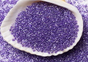 Бисер Япония MIYUKI Seed Beads 15/0 5г 1531 кристалл игристый фиолетовая линия внутри — фото 3