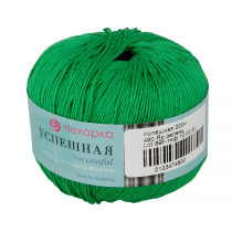 Пряжа Пехорская ПТ " Успешная" 100% мерсеризованный хлопок 50 г 220 м №480 яр. зелень. Цена за упаковку 10 шт — фото 1
