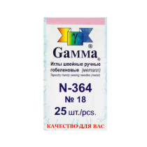 Иглы для шитья ручные " Gamma" N- 364 гобеленовые №18 в конверте 25 шт. острые — фото 1