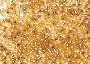 Бисер Япония MIYUKI Seed Beads 15/0 5г 0004 золотой серебряная линия внутри — фото 1