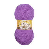 Пряжа ADELIA " LEDA" 99% акрил, 1% люрекс 5 * 100 г 340 м №205 сиреневый. Цена за упаковку 5 шт — фото 1