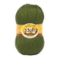 Пряжа ADELIA " OLIVIA" 60% акрил, 40% шерсть 5 * 100 г 250 м №15 оливковый. Цена за упаковку 5 шт — фото 1