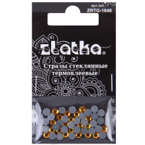 Страз клеевой " Zlatka" ZRTG- 1648 SS16 цветные 3. 9 мм стекло 48 шт в пакете с картонным еврослотом №15 яр. жёлтый ( Topaz)  — фото 1