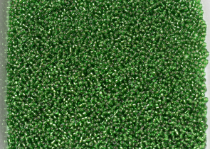 Бисер Япония MIYUKI Seed Beads 15/0 100г 0016 зелёный серебряная линия внутри — фото 4