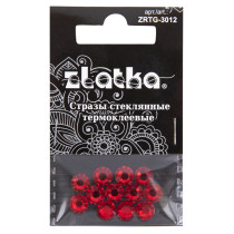 Страз клеевой " Zlatka" ZRTG- 3012 SS30 цветные 6. 5 мм стекло 12 шт в пакете с картонным еврослотом №20 св. красный ( Light Siam)  — фото 1