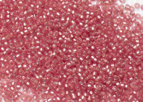 Бисер Япония MIYUKI Seed Beads 15/0 5г 1627 окрашенный светло-клюква полуматовый серебряная линия внутри — фото 1
