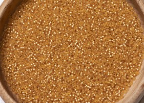 Бисер Япония MIYUKI Seed Beads 15/0 100г 0004F тёмно-золотой матовый серебряная линия внутри — фото 5