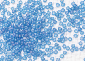 Бисер Япония MIYUKI Seed Beads 15/0 5г 0149FR капри блю прозрачный радужный матовый — фото 2