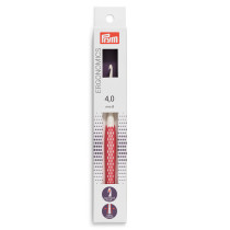 Для вязания " PRYM" 218485 крючок для вязания Ergonomics пластик d 4. 0 мм 16 см в картонной упаковке красный — фото 1
