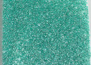 Бисер Япония MIYUKI Seed Beads 15/0 5г 1555 тёмно-аква кристалл игристый зеленая линия внутри — фото 4