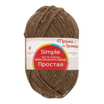 Пряжа из Троицка " Простая" 50% шерсть, 50% акрил 10 * 100 г 200 м №165 т. бежевый. Цена за упаковку 10 шт — фото 1