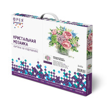 Кристальная ( алмазная) мозаика  " ФРЕЯ" ALPD- 001 на подрамнике " Нежный букет" 40 х 30 см — фото 2