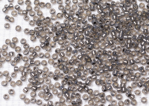 Бисер Япония MIYUKI Seed Beads 15/0 100г 0650 окрашенный рустикальный серый алебастр серебряная линия внутри — фото 2