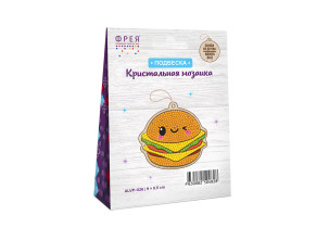 Кристальная ( алмазная) мозаика  " ФРЕЯ" ALVP- 026 подвеска " Бургер" 9. 5 х 8 см — фото 2