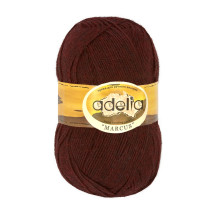 Пряжа ADELIA " MARCUS" 60% полиэстер, 40% шерсть 5 * 100 г 375 м №23 т. бордовый. Цена за упаковку 5 шт — фото 1