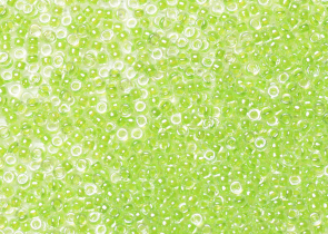 Бисер Япония MIYUKI Seed Beads 15/0 5г 0228 кристалл зеленая линия внутри — фото 1