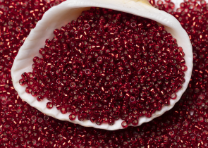 Бисер Япония MIYUKI Seed Beads 15/0 100г 1420 окрашенный кирпично красный серебряная линия внутри — фото 3