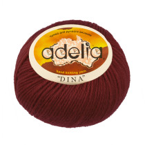 Пряжа ADELIA " DINA" 100% шерсть 10 * 50г 100 м №26 бордовый. Цена за упаковку 10 шт — фото 1