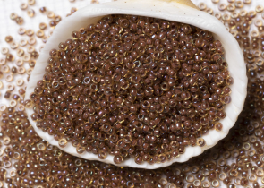 Бисер Япония MIYUKI Seed Beads 15/0 5г 0379 светло-топаз блестящий лиловый линия внутри — фото 3