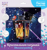 Кристальная ( алмазная) мозаика  " ФРЕЯ" ALBP- 294 постер " Фонарь" 30 х 30 см — фото 2