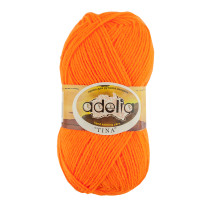 Пряжа ADELIA "TINA" 100% акрил 5 * 100 г 308 м №165 неон.оранжевый. Цена за упаковку 5 шт — фото 1