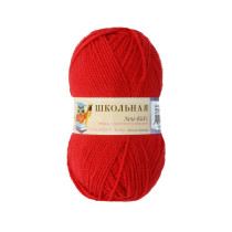 Пряжа Пехорская ПТ " Школьная" 100% акрил 50 г 150 м №006 красный. Цена за упаковку 5 шт — фото 1