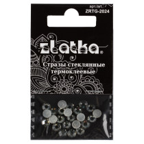 Страз клеевой " Zlatka" ZRTG- 2024 SS20 цветные 4. 7 мм стекло 24 шт в пакете с картонным еврослотом №04 бл. серый ( Black Diamond)  — фото 1