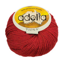Пряжа ADELIA " FIONA" 50% шерсть, 50% акрил 10 * 50г 90 м №100 св. красный. Цена за упаковку 10 шт — фото 1