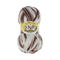 Пряжа ADELIA " JAKE" 75% шерсть, 25% нейлон 5 * 100 г 400 м №03 белый/ бежевый/ коричневый. Цена за упаковку 5 шт — фото 1
