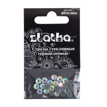 Страз клеевой " Zlatka" ZRTG- 2024 SS20 AB- Crystal 4. 7 мм стекло 24 шт в пакете с картонным еврослотом №02 перламутровый ( AB- crystal)  — фото 1