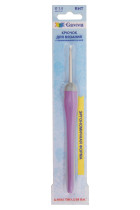 Для вязания " Gamma" RHT крючок с прорезин. ручкой алюминий d 3. 0 мм 14. 5 см в блистере c покрытием — фото 1