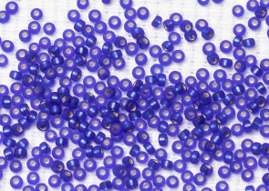 Бисер Япония MIYUKI Seed Beads 15/0 100г 0020F кобальт матовый серебряная линия внутри — фото 2