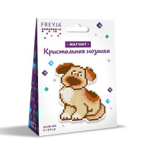 Кристальная ( алмазная) мозаика  " ФРЕЯ" ALVM- 002 магнит " Собачка" 8 х 9, 5 см — фото 2