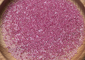Бисер Япония MIYUKI Seed Beads 15/0 100г 1524 пион кристалл игристый розовая линия внутри — фото 5