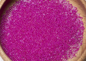 Бисер Япония MIYUKI Seed Beads 15/0 5г 0209 кристалл фуксия линия внутри — фото 5