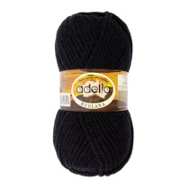 Пряжа ADELIA " RUSLANA" 75% акрил, 25% шерсть 5 * 100 г 100 м №15 черный. Цена за упаковку 5 шт — фото 1