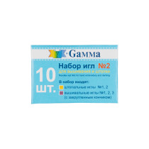 Иглы для шитья ручные " Gamma" NIR- 32 набор № 2 для вышивания и штопки в конверте 10 шт. .  — фото 1